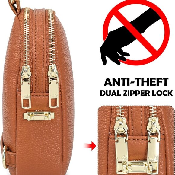 Travel Ready Anti-Theft Crossbody Purse - Stylish Leather with RFID Protection - Picture 2 of 6